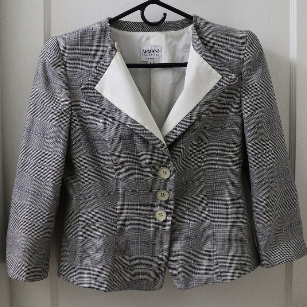 Armani Collezioni Plaid Blazer